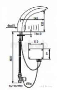 Delabie Basin Taps -  Delabie Tempomatic 2 Basin Tap M3/8 Inch 6v Battery