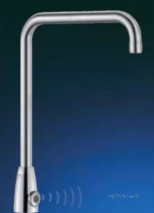 Delabie Basin Taps -  Delabie Tempomatic Pro Basin Tap M3/8 Inch 6v Batt. With Swivel Spout