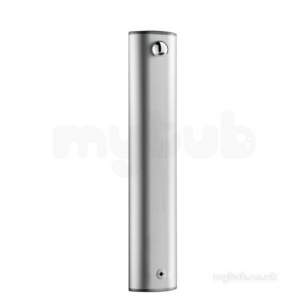Delabie Showers -  Delabie Tempomatic Aluminium Shower Panel 6v Battery-op Back Inlet