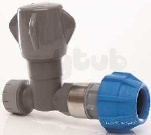 Polyfast Polyethylene Compression Fittings -  Stop Cock 25mm 25x15mm 1/2 Copper 4772515