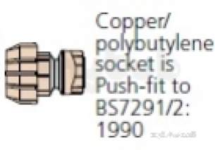 Polyfast Polyethylene Compression Fittings -  Copper/polybutylene Adaptor 20x15mm 1/2 47820