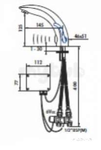 Delabie Basin Mixers -  Delabie Tempomatic Mix 2 Basin Mixer M3/8 Inch 6v Battery