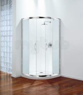 Coram Premier Shower Enclosures -  Coram 900 Premier Quad Door And Frame Set Polished Silver/satin Glass