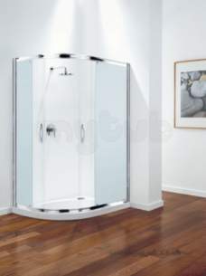 Coram Premier Shower Enclosures -  Coram 1200 Premier Quad Door And Frame Set Polished Silver/satin Glass