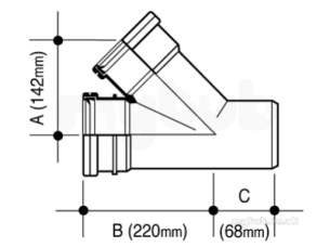 Osma Below Ground Drainage -  4d210 Osma 110mm Single Junction 45deg