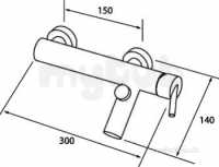 Francis Pegler Brassware -  Axi Wall Mtd Bar Bath/shower Mixer Cp