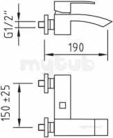 Francis Pegler Brassware -  Marina Wall Mtd Bar Bath/shower Mixer Cp