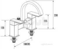 Francis Pegler Brassware -  Marina Two Tap Holes Deck Bath/shower Mixer And Kit Cp