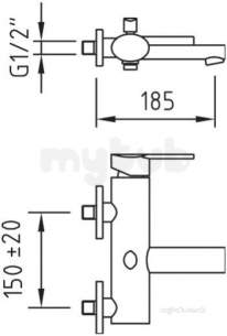 Francis Pegler Brassware -  Mikura Wall Mtd Bar Bath/shower Mixer Cp