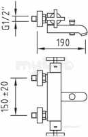 Francis Pegler Brassware -  Morea Wall Mtd Bar Bath/shower Mixer Cp
