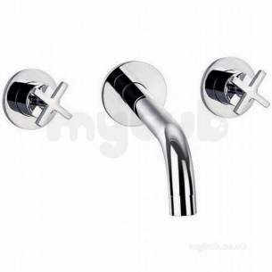 Francis Pegler Brassware -  Morea Wall Mtd 3 Hole Basin Mixer