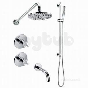 Francis Pegler Brassware -  Morea Conc Bath And Shower Valve With Div