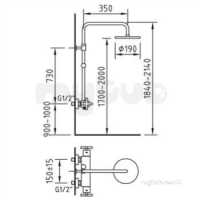 Francis Pegler Brassware -  Morea Therm Bar Shower And Rigid Riser