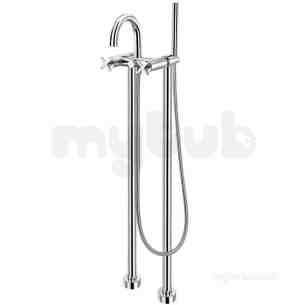 Francis Pegler Brassware -  Morea Floor Mtd Bath/shower Mixer And Kit Cp