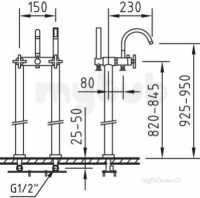 Francis Pegler Brassware -  Morea Floor Mtd Bath/shower Mixer And Kit Cp