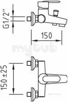 Francis Pegler Brassware -  Bahama Wall Mtd Bath/shower Mixer Cp