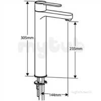 Francis Pegler Brassware -  Strata Tall Basin Mixer And Click Waste