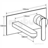 Francis Pegler Brassware -  Strata Wall Mtd Mono Bath Filler