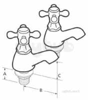 Mercia Brassware -  Mercia Traditional Bath Pillar Taps