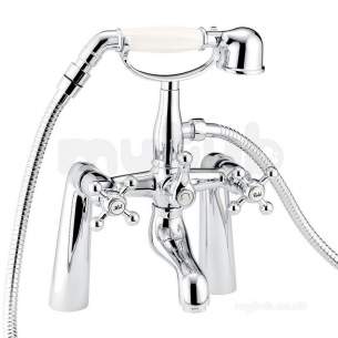 Mercia Brassware -  Mercia Trad Two Tap Holes Deck Bath/shower Mixer And Kit