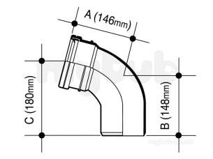 Osma Above Ground Drainage -  4s164g Grey Osma 110mm 104d Bend