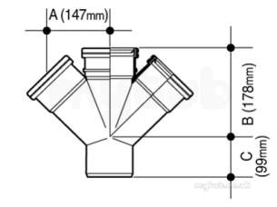 Osma Above Ground Drainage -  4s250g Grey Osma 110mm 135d D/branch