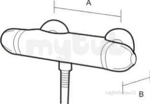 Francis Pegler Brassware -  Mimo Thermostatic Bar Shower Valve