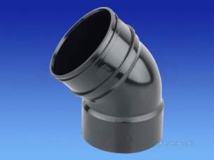 Osma Above Ground Drainage -  Osma 4s463b Black 110mm D/sw Bend- 45 Deg