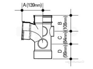 Osma Above Ground Drainage -  4s495b Blk Osma 87.1/2d D/sw 5-boss Brch