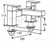 Francis Pegler Brassware -  Manta Two Tap Holes Deck Bath/shower Mixer