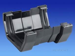 Osma Above Ground Drainage -  4t809b Black Osma 4 Inch Gutter Union Sq Line