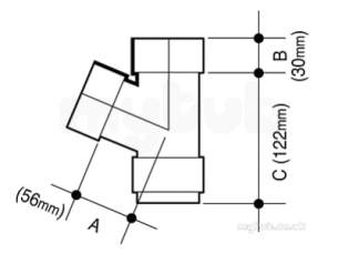 Osma Above Ground Drainage -  4t835b Black Osma 2 1/4 Inch X112.5d Branch