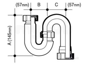 Osma Above Ground Drainage -  Osma 4v803w White 1 1/4 Tub S Trap 76