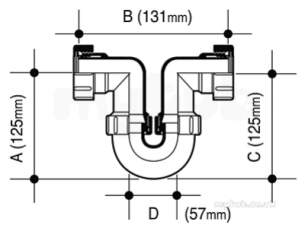Osma Above Ground Drainage -  4v805w White Osma 1 1/4 Inch Run Trap 76
