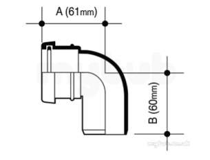 Osma Push Fit Wastes -  4w260w 32mm Spigot Bend 90 Degree Bs5254