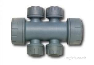 Underfloor Heating Manifolds and Ancillaries -  22mm X 10mm 4 Port P/plumb Manifold 5