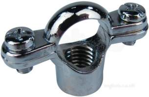 Pipe Brackets Copper brass cp and Plastic -  Euro 22mm M10 Chrome Plated Single Pipe Ring