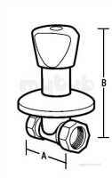 Prestex Stopcocks Gate and Check Valves -  Prestex 89 Conc Chrome Plated Brass Stop Valve 1/2