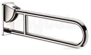 Delabie Grab and Hand Rails -  Delabie Drop-down Support Rail 32 L650 Polished Stainless Steel