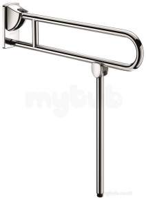 Delabie Grab and Hand Rails -  Delabie Drop-down Rail With Leg 32 L850 Stainless Steel Satin