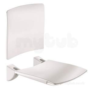 Delabie Showers -  Delabie Lift-up Comfort Shower Seat Plus Backrest White Epoxy