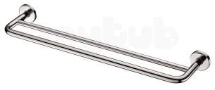 Delabie Grab and Hand Rails -  Delabie Double Towel Rail 20 L600 Polished Stainless Steel