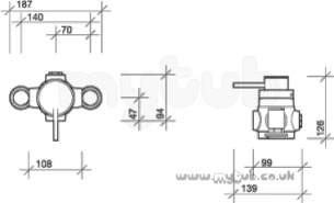 Twyfords Commercial Brassware -  Twyford Sf1101 Threm Tmv3 Shower Valve Conc Chrome Plated Sf1101cp