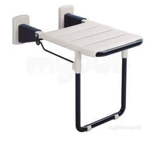 Delabie DOC M -  Delabie Lift-up Shower Seat With Leg L650 Blue Epoxy