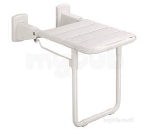 Delabie DOC M -  Delabie Lift-up Shower Seat With Leg L650 White Epoxy