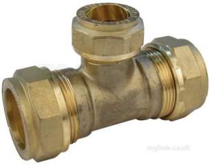 Prestex Compression Fittings -  Prestex 50c 22mm X 22mm X 15mm Red Tee