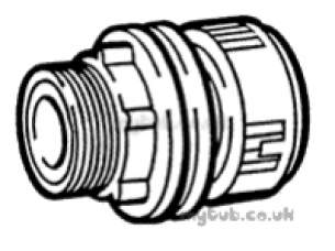 Hep2O Underfloor Heating Pipe and Fittings -  Hep20 15mm X 1/2 Inch D/f Tank Connector Hx20