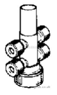 Hep2O Underfloor Heating Pipe and Fittings -  Hep20 4 X 22mm Four Port Manifold Hx94
