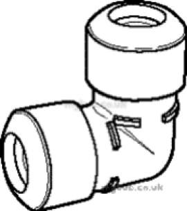 Hep2O Underfloor Heating Pipe and Fittings -  Hep20 22mm Slimline 90 Deg Elbow Hx5