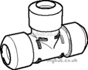 Hep2O Underfloor Heating Pipe and Fittings -  Hep20 22mm Slimline Equal Tee Hx10